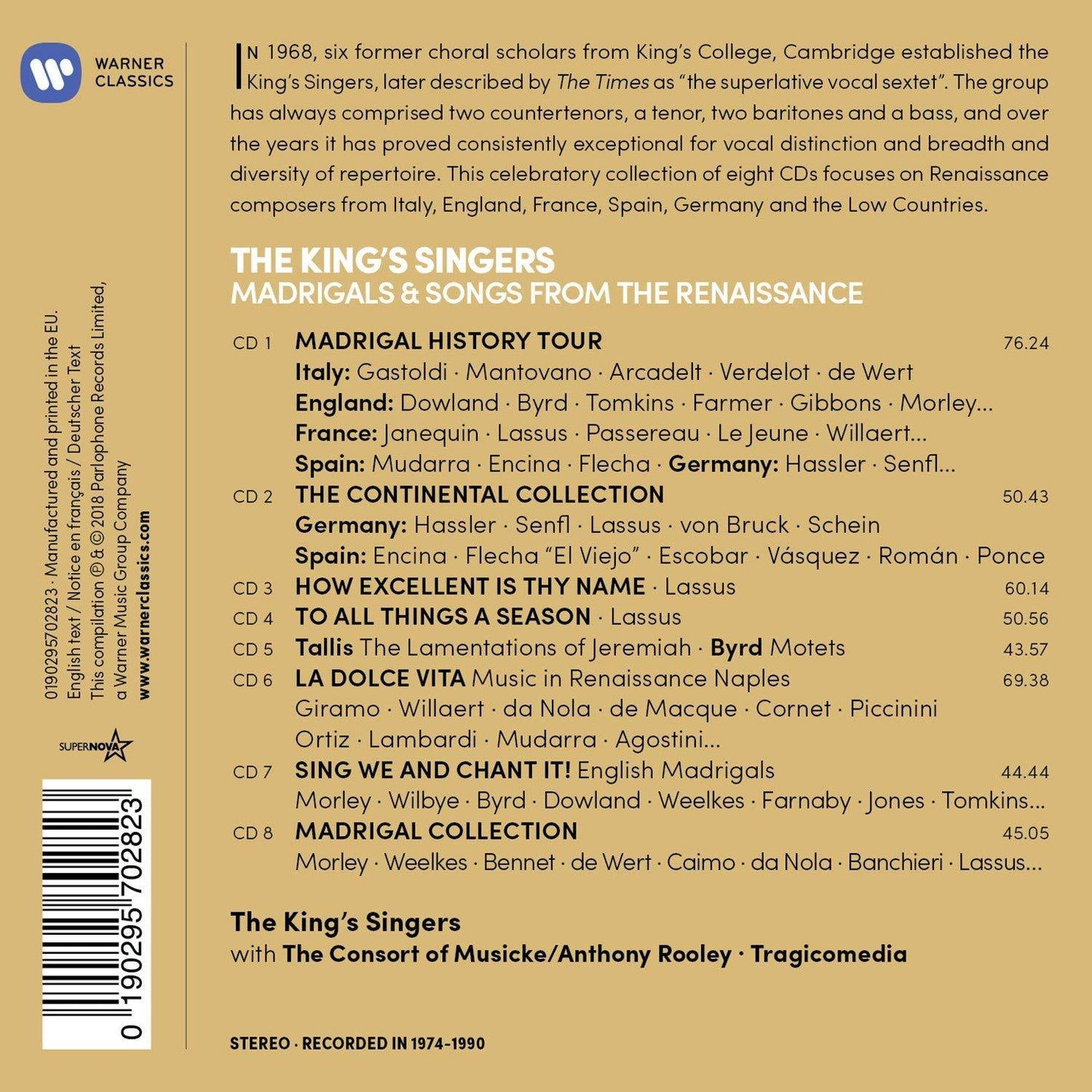 KING'S SINGERS: Madrigals & Songs from the Renaissance (8 CDS)