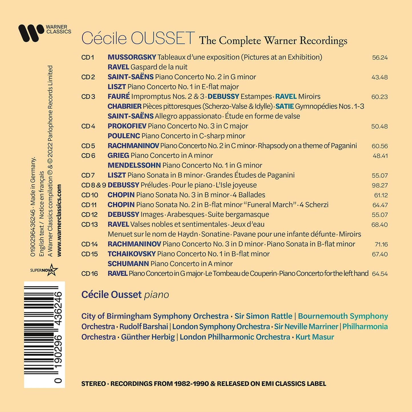 Cécile Ousset - The Complete Warner Recordings (16 CDs)