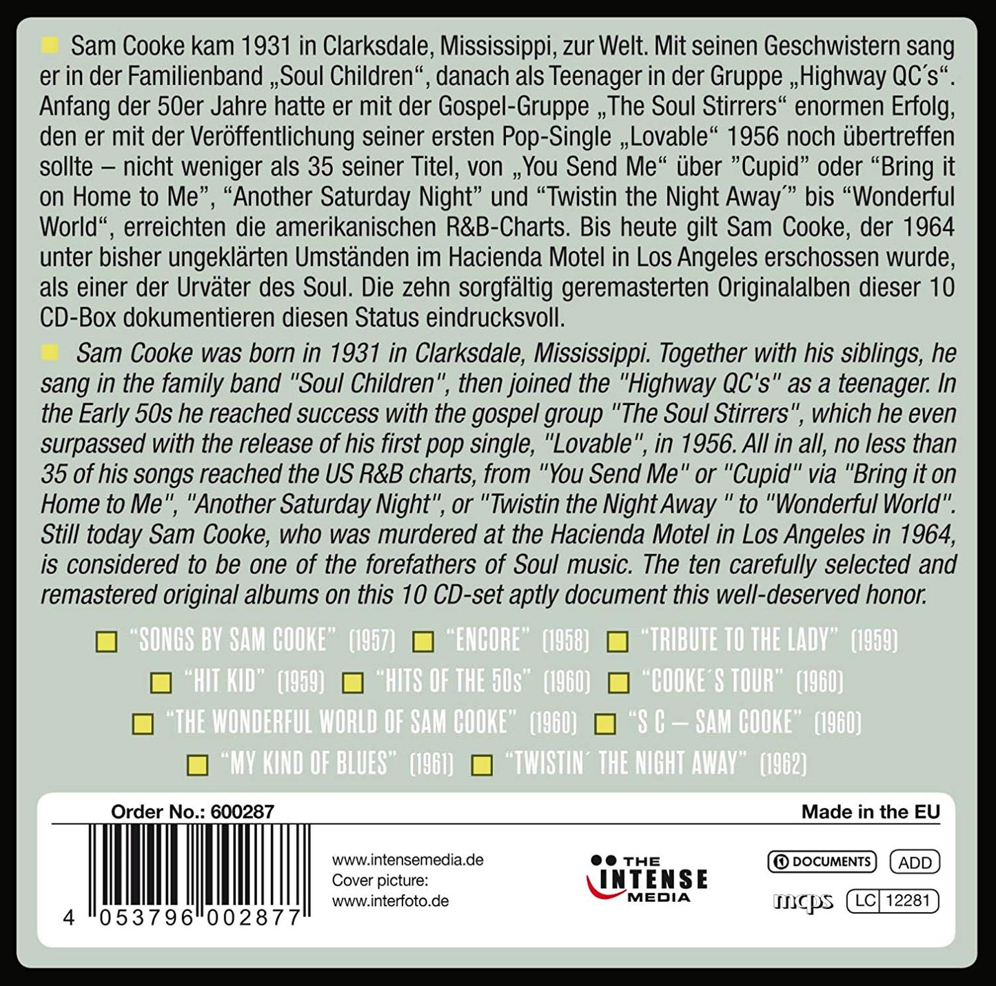 SAM COOKE: MILESTONES OF A SOUL LEGEND (10 CDS)
