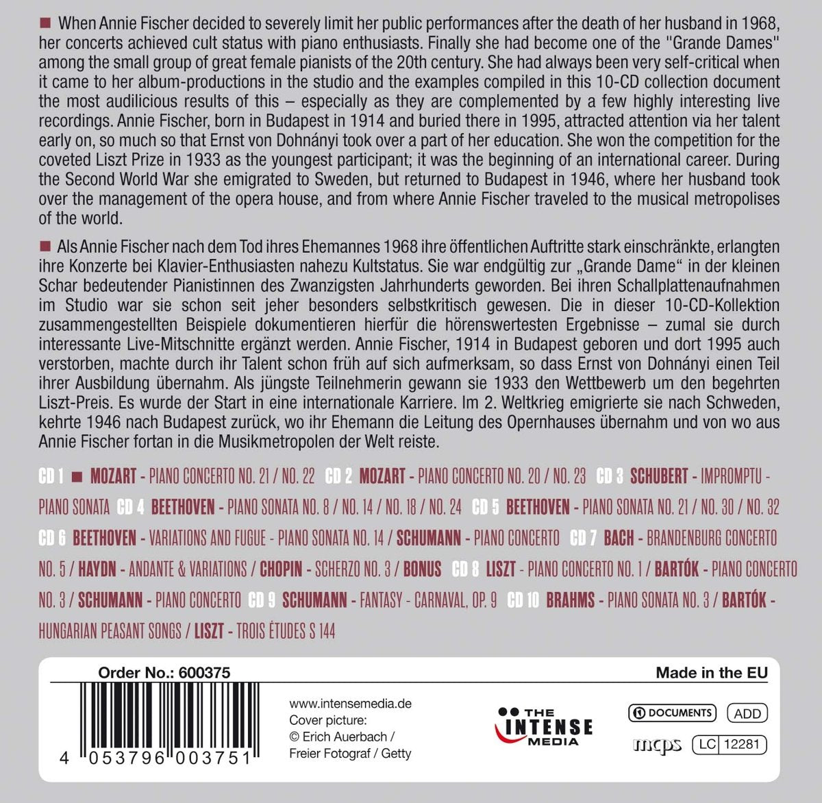 ANNIE FISCHER: MILESTONES OF A LEGEND (10 CDS)