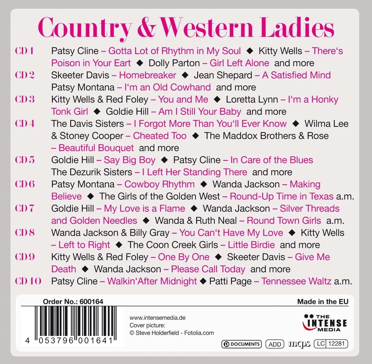 COUNTRY & WESTERN LADIES - PARTON, CLINE, WELLS, LYNN AND MORE (10 CDS)
