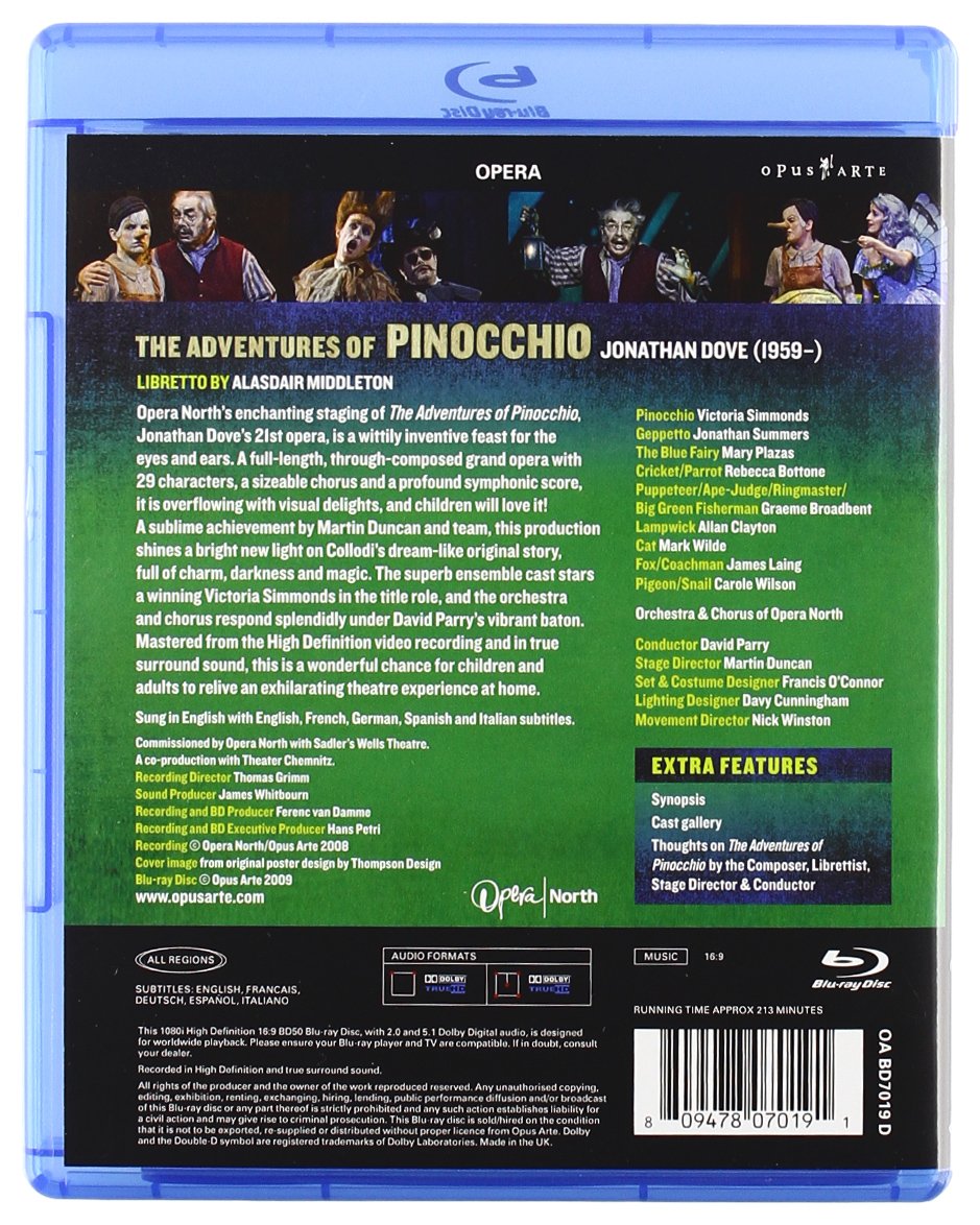 DOVE: The Adventures of Pinocchio - Orchestra and Chorus of Opera North (BluRay DVD)
