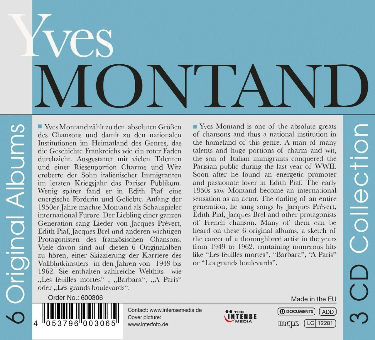 YVES MONTAND - 6 Original Albums (3 CDs)