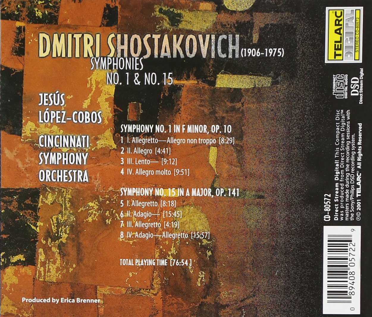 SHOSTAKOVICH: SYMPHONIES NO. 1 & 15 - Jesus Lopez-Corbos, Cincinnati Symphony