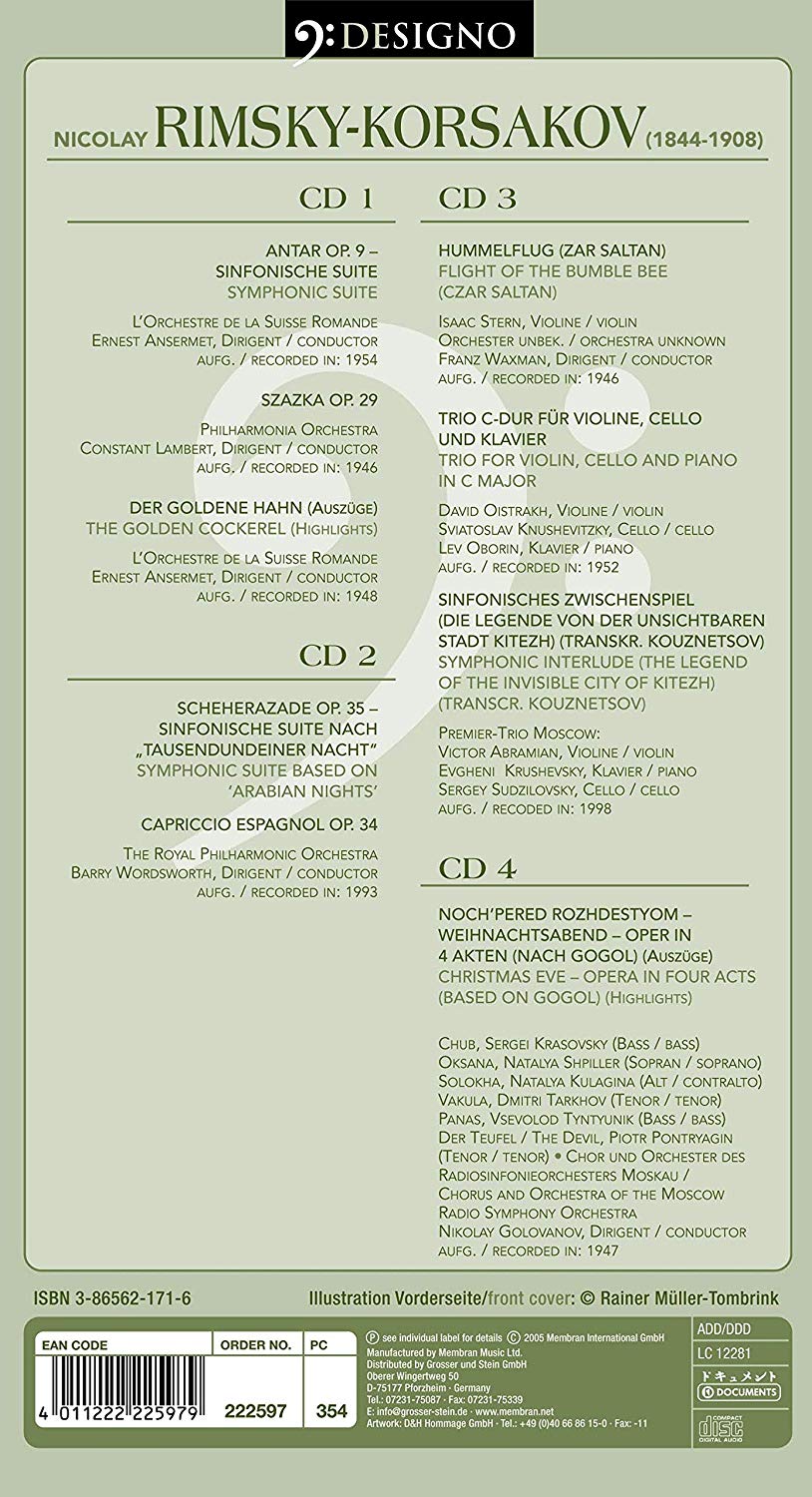 RIMSKY-KORSAKOV: ORCHESTRA, OPERA and CHAMBER WORKS (4 CDS)