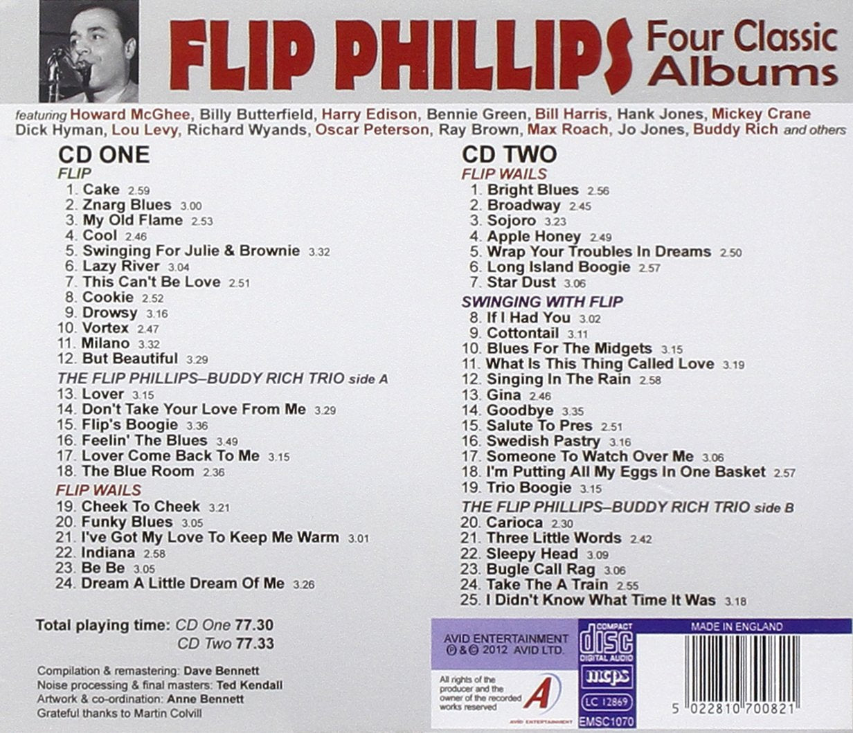 FLIP PHILLIPS: FOUR CLASSIC ALBUMS (FLIP / THE FLIP PHILLIPS - BUDDY RICH TRIO / FLIP WAILS / SWINGING WITH FLIP) (2CD)