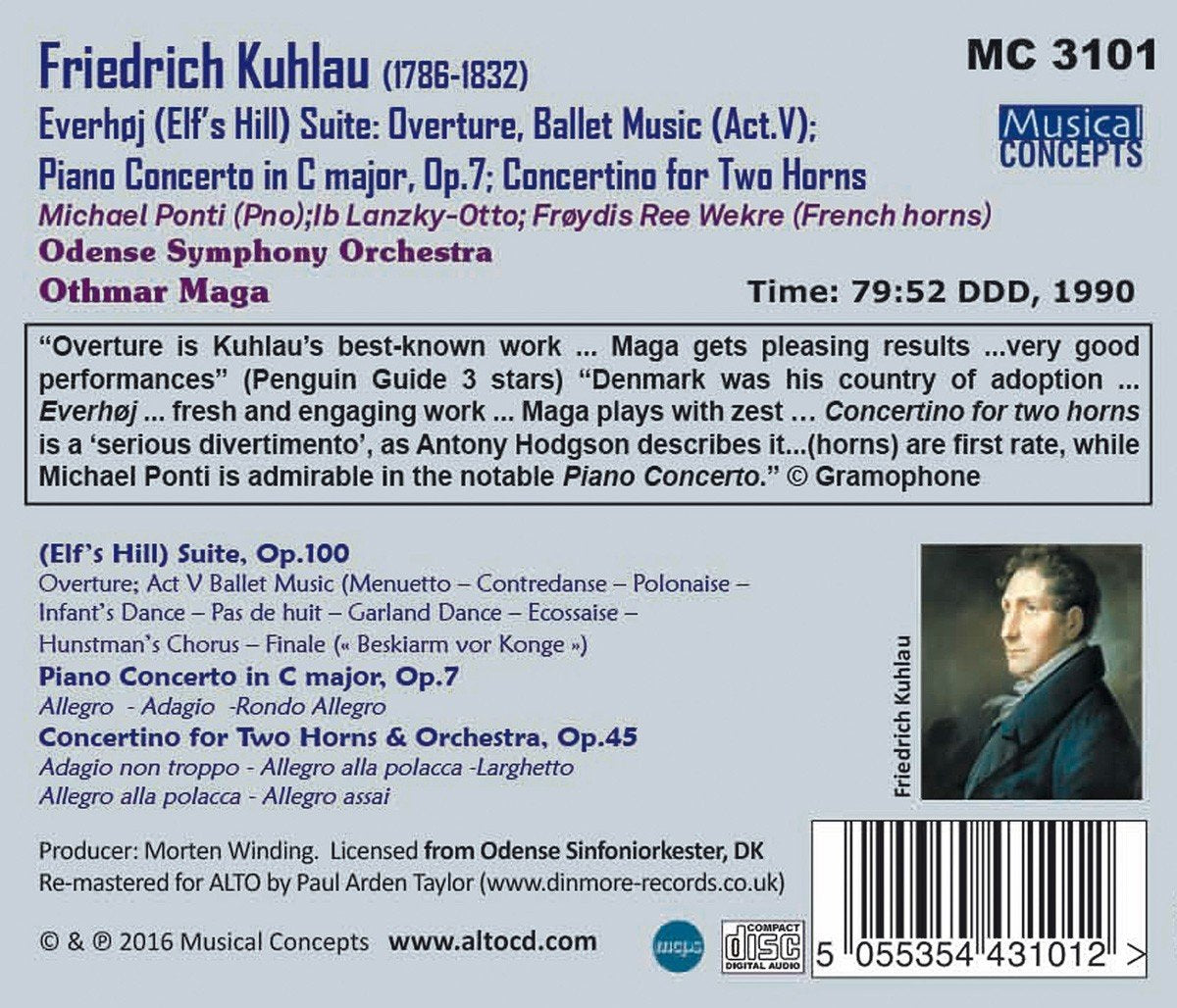 KUHLAU: ELVES' HILL SUITE PIANO CONCERTO IN C OP.7 - PONTI, ODENSE SYMPHONY