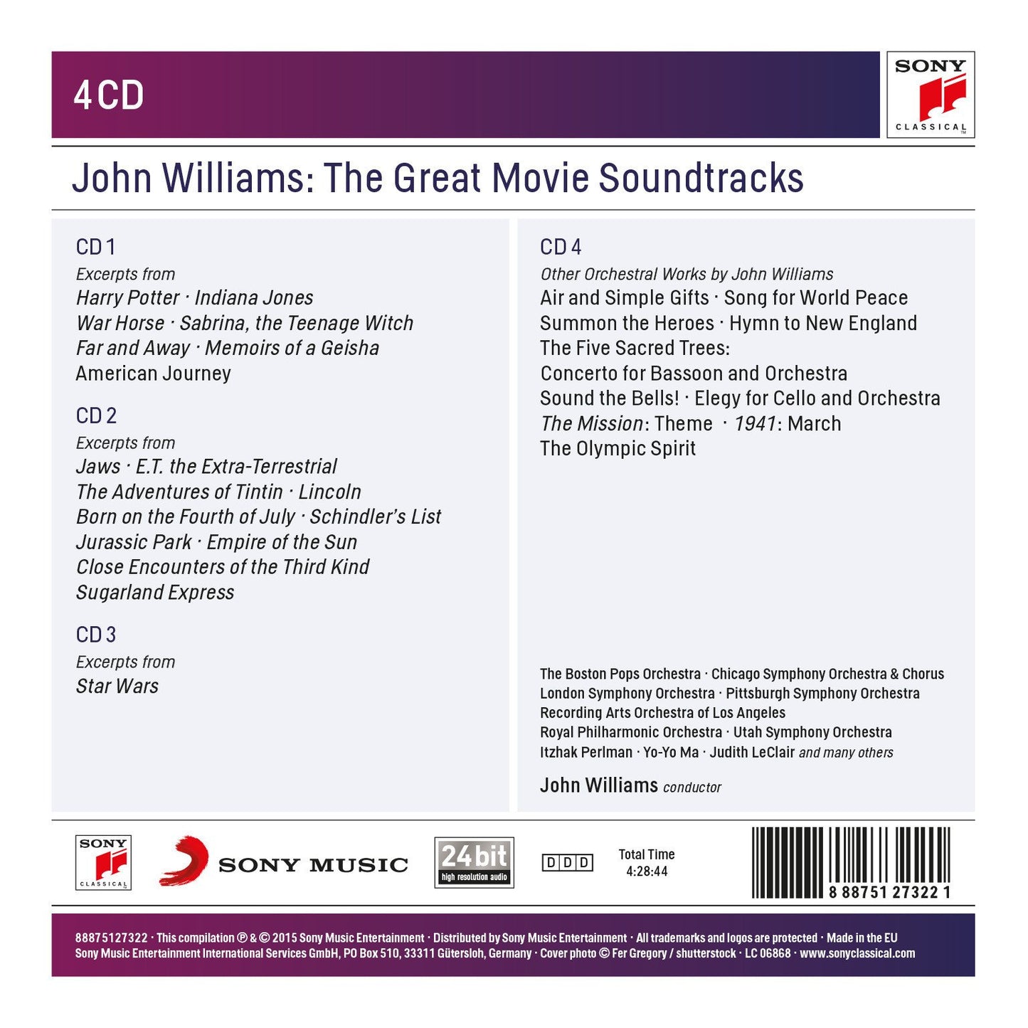JOHN WILLIAMS - THE GREAT MOVIE SOUNDTRACKS (4 CDS)