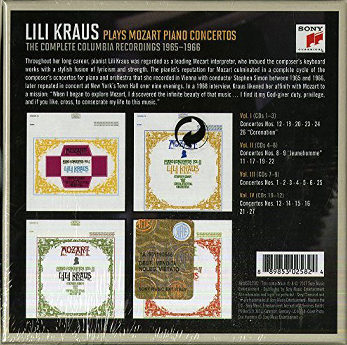 LILI KRAUS PLAYS MOZART PIANO CONCERTOS (12 CDS)