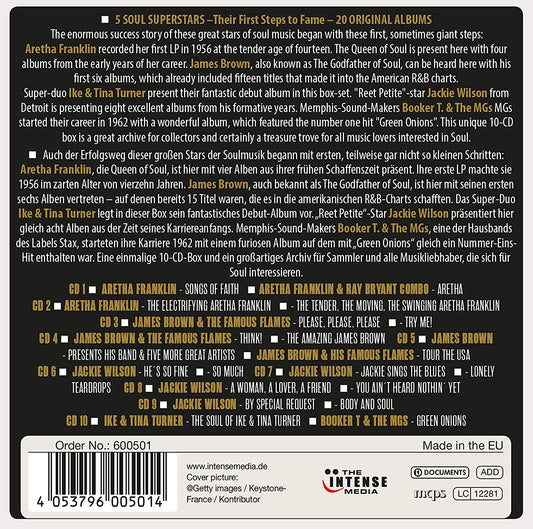 5 Soul Superstars: First Steps to Fame - Aretha Franklin, Ike & Tina Turner, James Brown, Jackie Wilson, Booker T. and the MGs (10 CDs)
