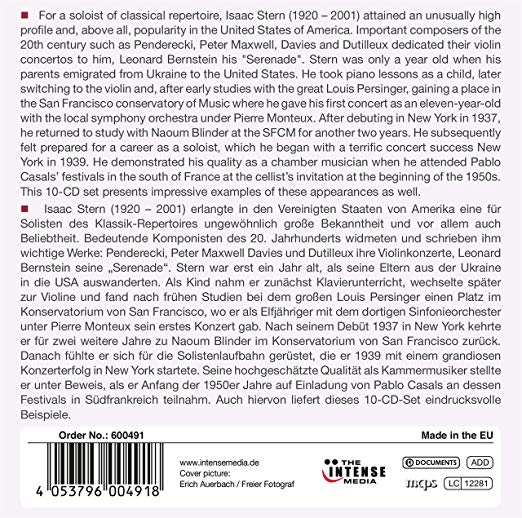 ISAAC STERN: THE GREAT VIOLIN CONCERTOS (10 CDS)