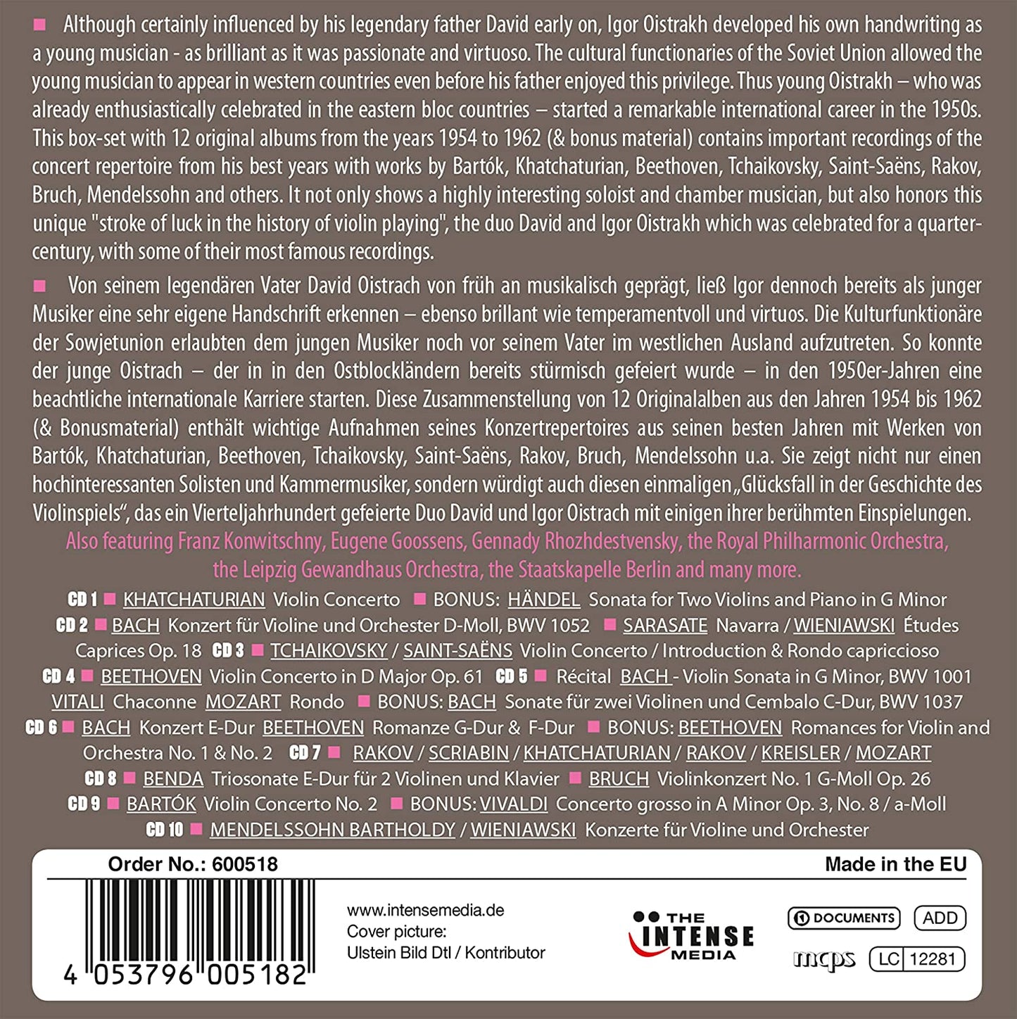 Igor Oistrach: Milestones of a Violin Legend (10 CDs)