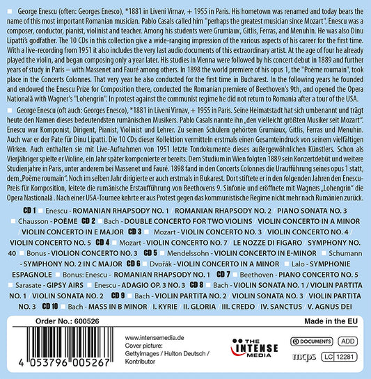 GEORGES ENESCU: CONDUCTOR, COMPOSER, PIANIST, VIOLINIST, TEACHER (10 CDS)