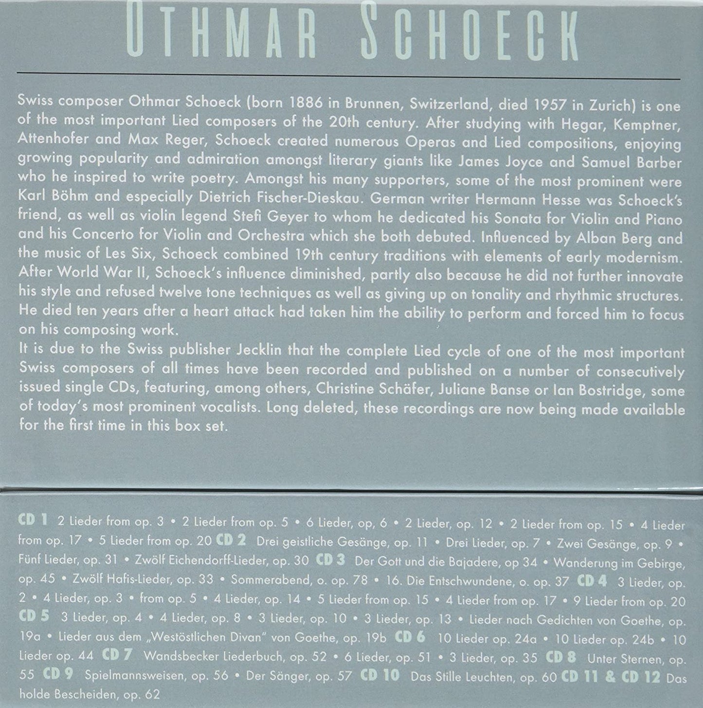 Schoeck: Lieder (12 CDs)