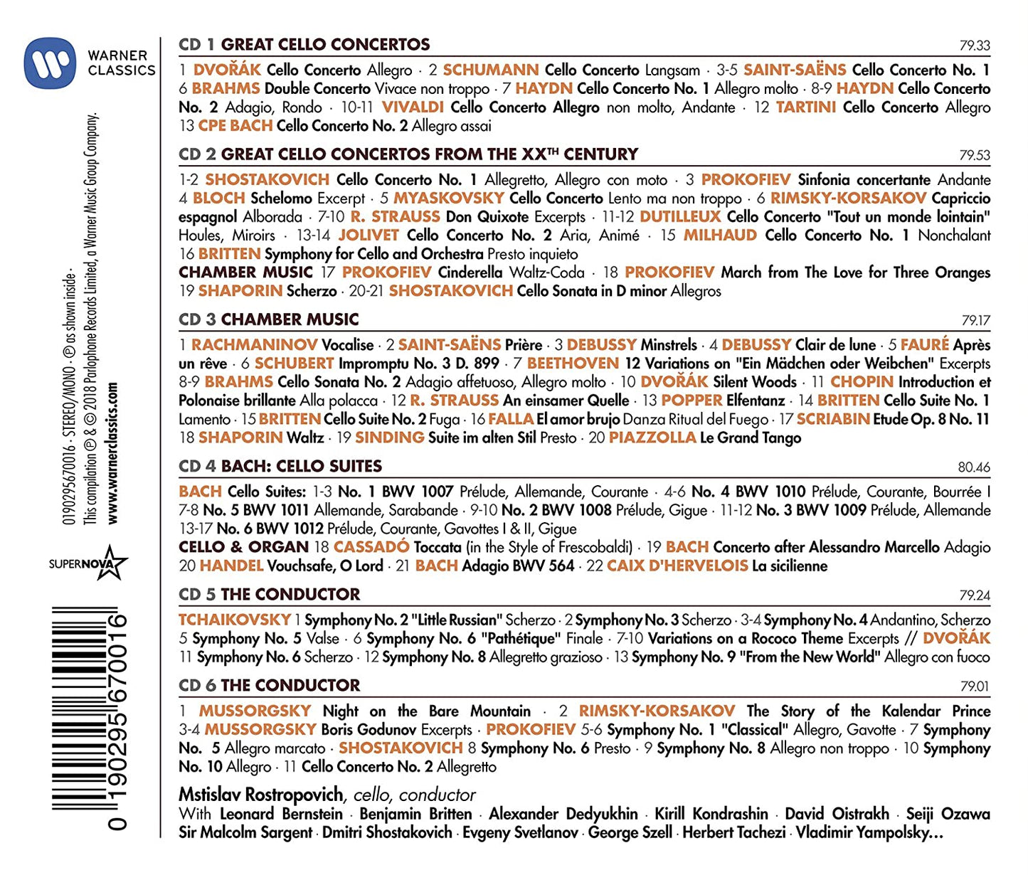 100 BEST ROSTROPOVICH (6 CDS)