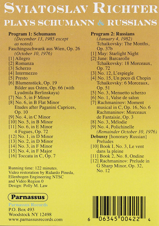RICHTER PLAYS SCHUMANN & RUSSIANS (DVD)