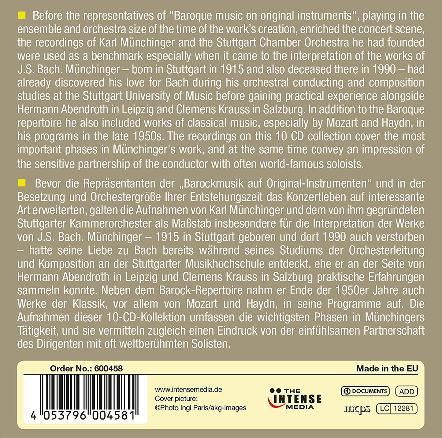 KARL MUNCHINGER: MILESTONES OF A LEGEND (10 CDS)