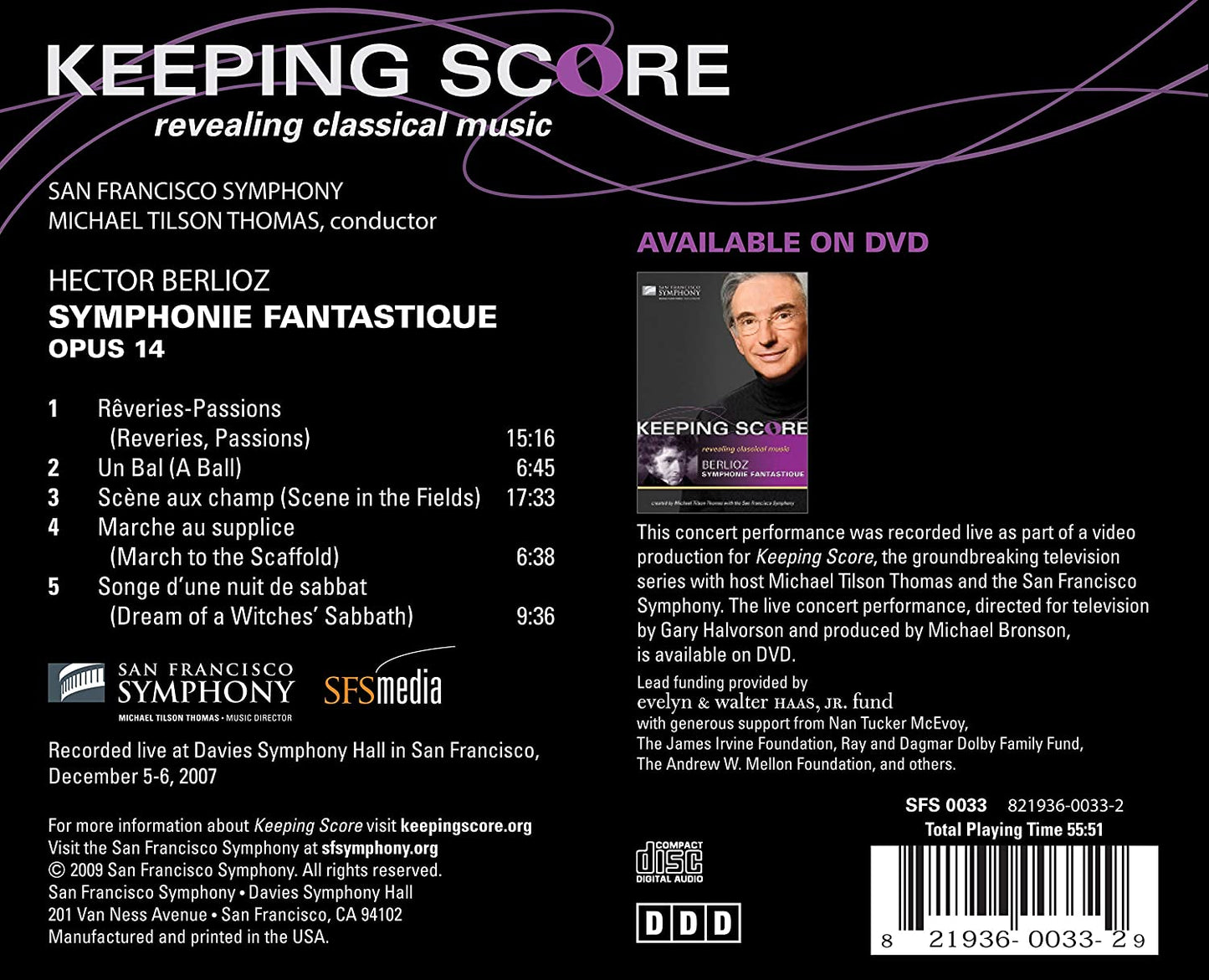 BERLIOZ: SYMPHONIE FANTASTIQUE - San Francisco Symphony, Michael Tilson Thomas