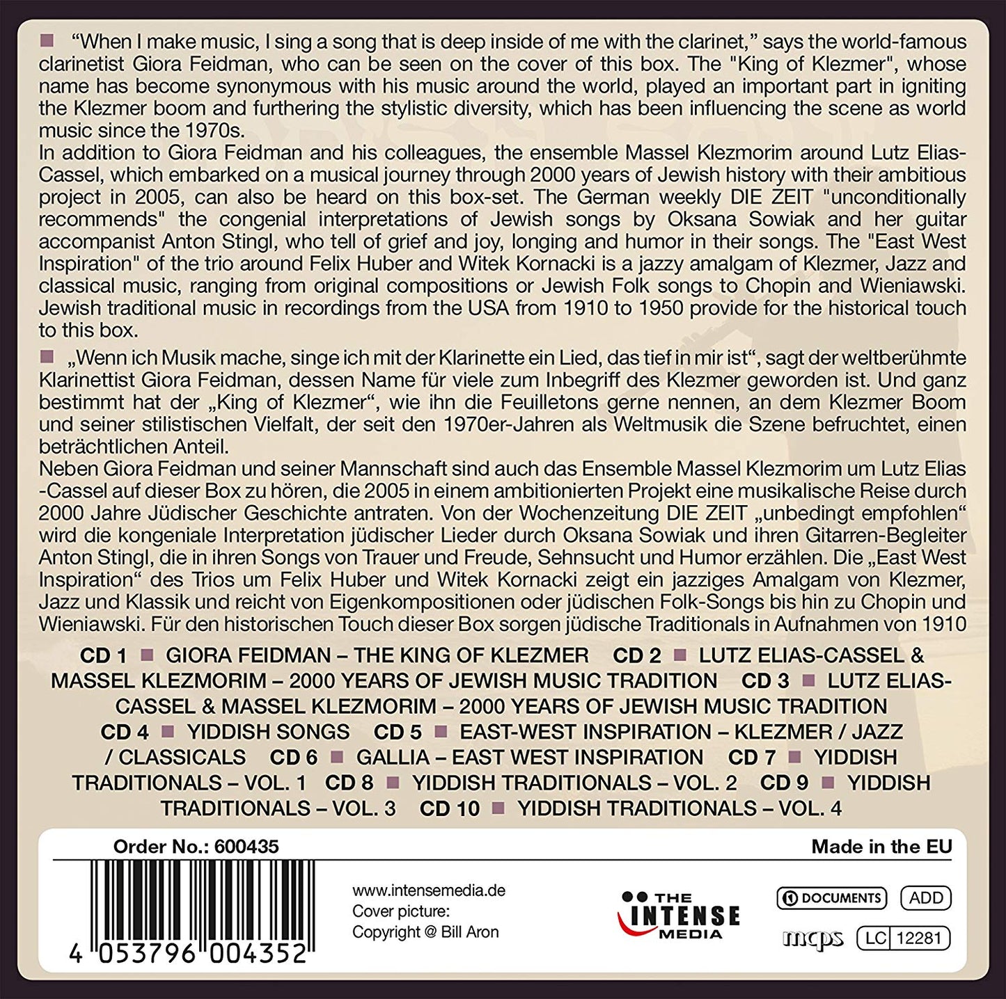 YIDDISH SOUL - KLEZMER MUSIC (10 CDS)