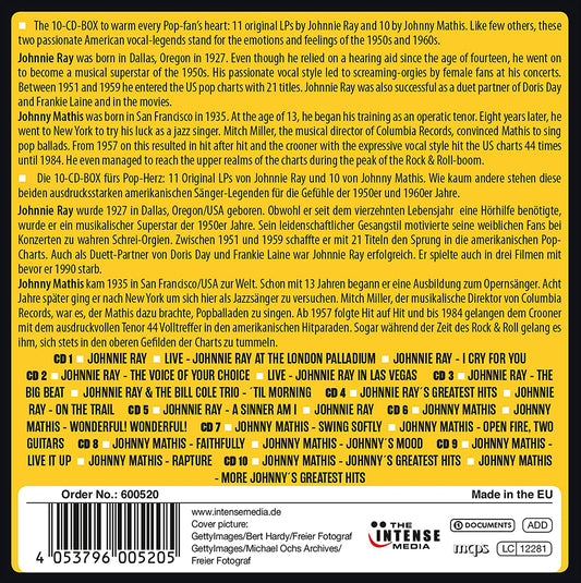 2 GREAT AMERICAN POP STARS: JOHNNIE RAY & JOHNNY MATHIS (10 CDS)