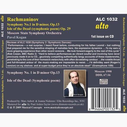 RACHMANINOV: SYMPHONY NO. 1 ISLE OF THE DEAD - KOGAN, MOSCOW STATE SYMPHONY ORCHESTRA