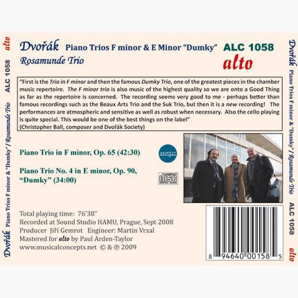DVORAK: PIANO TRIOS IN F MINOR & E MINOR - ROSAMUNDE TRIO