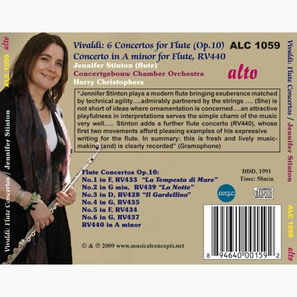 VIVALDI: 6 CONCERTOS FOR FLUTE, OP 10; CONCERTO IN A MINOR FOR FLUTE, R. 44 - STINTON, CHRISTOPHERS, CONCERTGEBOUW CHAMBER ORCHESTRA