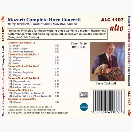 MOZART: COMPLETE HORN CONCERTI & FRAGMENTS