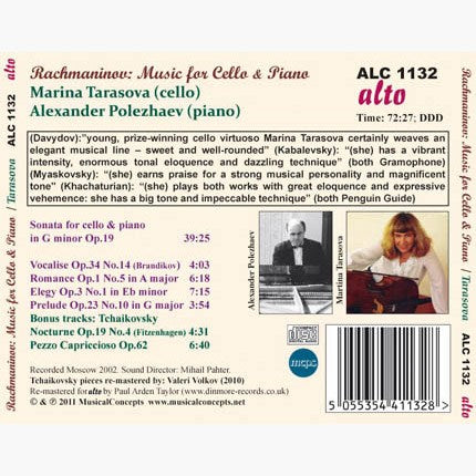 RACHMANINOV: MUSIC FOR CELLO - TARASOVA, POLEZHAV