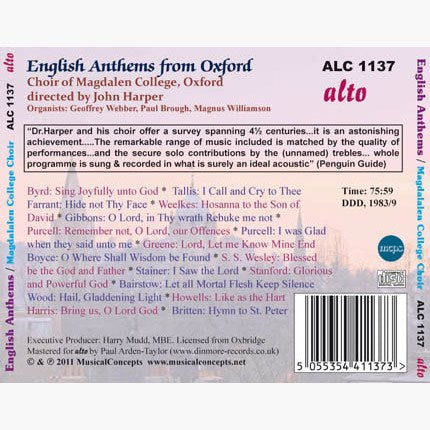 ENGLISH ANTHEMS FROM OXFORD - CHOIR OF MAGDALEN COLLEGE, OXFORD