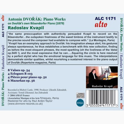 DVORAK: PIANO WORKS PLAYED ON DVORAK'S OWN PIANO, VOLUME 2 - KVAPIL