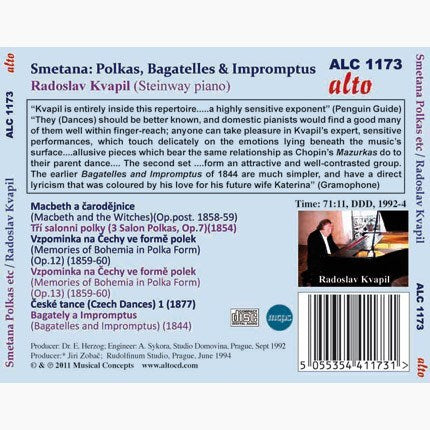 SMETANA: POLKAS, BAGATELLES & IMPROMPTUS - KVAPIL