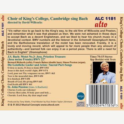 KING'S COLLEGE CHOIR SINGS J.S. BACH - WILLCOCKS