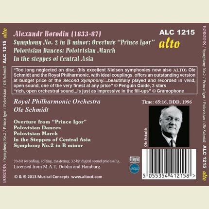 BORODIN: SYMPHONY NO 2; POLOVTSIAN DANCES; IN THE STEPPES - OLE SCHMIDT, ROYAL PHILHARMONIC