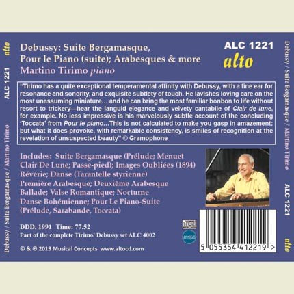 DEBUSSY: PIANO SUITES - MARTINO TIRIMO