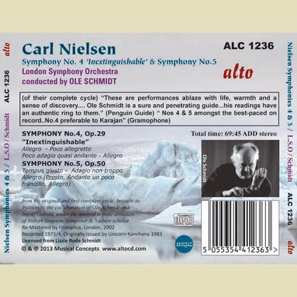 NIELSEN: Symphony No. 4 ‘Inextinguishable’ & Symphony No. 5 - LONDON SYMPHONY ORCHESTRA, OLE SCHMIDT