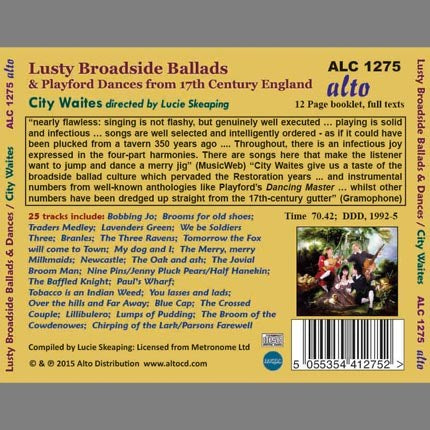 LUSTY BROADSIDE BALLADS & PLAYFORD DANCES FROM 17th CENTURY ENGLAND - CITY WAITES