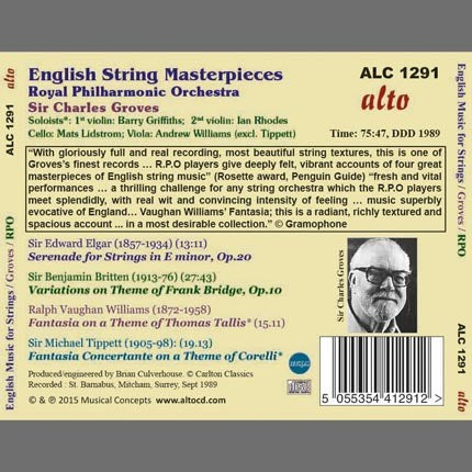 ENGLISH MUSIC FOR STRINGS - GROVES, ROYAL PHILHARMONIC ORCHESTRA