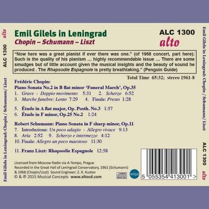 EMIL GILELS IN LENINGRAD