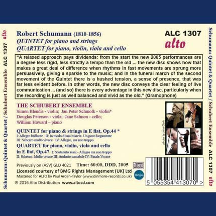 SCHUMANN: PIANO QUINTET; PIANO QUARTET - SCHUBERT ENSEMBLE