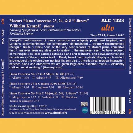 Mozart: Piano Concertos 23, 24 & No.8 ‘Lützow’ - Kempff, Berlin Philharmonic, Bamberg Symphony