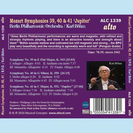Mozart: Symphonies 39, 40 & 41 "Jupiter" - Karl Bohm, Berlin Philharmonic