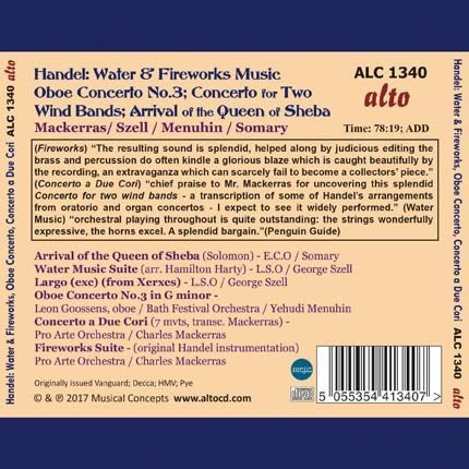 HANDEL: FAVORITES - SZELL, MACKERRAS, LONDON SYMPHONY, PRO ARTE ORCHESTRA