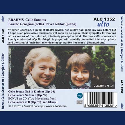 BRAHMS: CELLO SONATAS - KARINE GEORGIAN, PAVEL GILILOV