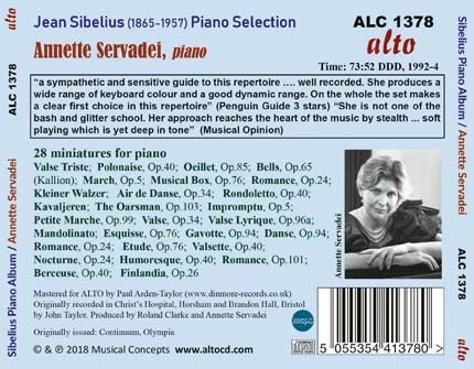 SIBELIUS: PIANO MUSIC - SERVADEI