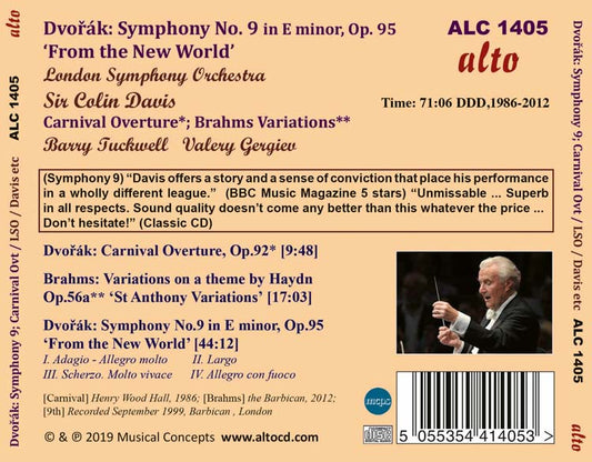 DVORAK: SYMPHONY NO. 9, CARNIVAL OVERTURE; BRAHMS: VARIATIONS ON A THEME BY HAYDN - COLIN DAVIS, BARRY TUCKWELL, VALERY GERGIEV, LONDON SYMPHONY ORCHESTRA