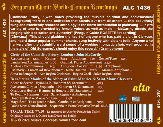 Gregorian Chant - Carmelite Priory; Clervaux Abbey