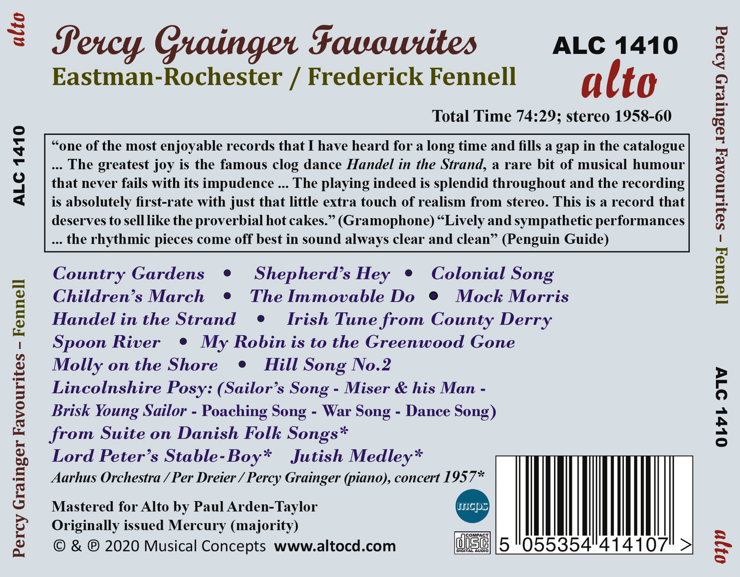 PERCY GRAINGER FAVORITES: FREDERICK FENNELL AND THE EASTMAN-ROCHESTER WIND ENSEMBLE
