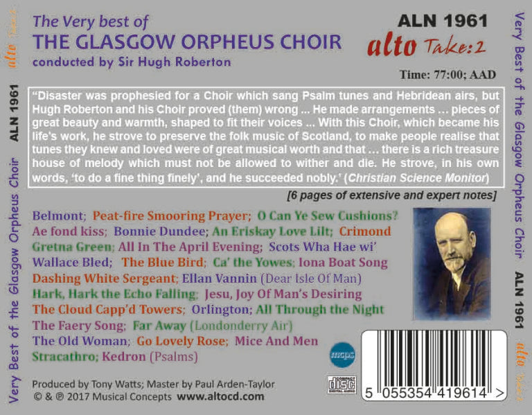 VERY BEST OF THE GLASGOW ORPHEUS CHOIR