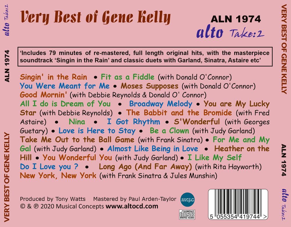 VERY BEST OF GENE KELLY - WITH DONALD O'CONNOR, DEBBIE REYNOLDS, FRANK SINATRA, JUDY GARLAND AND MORE